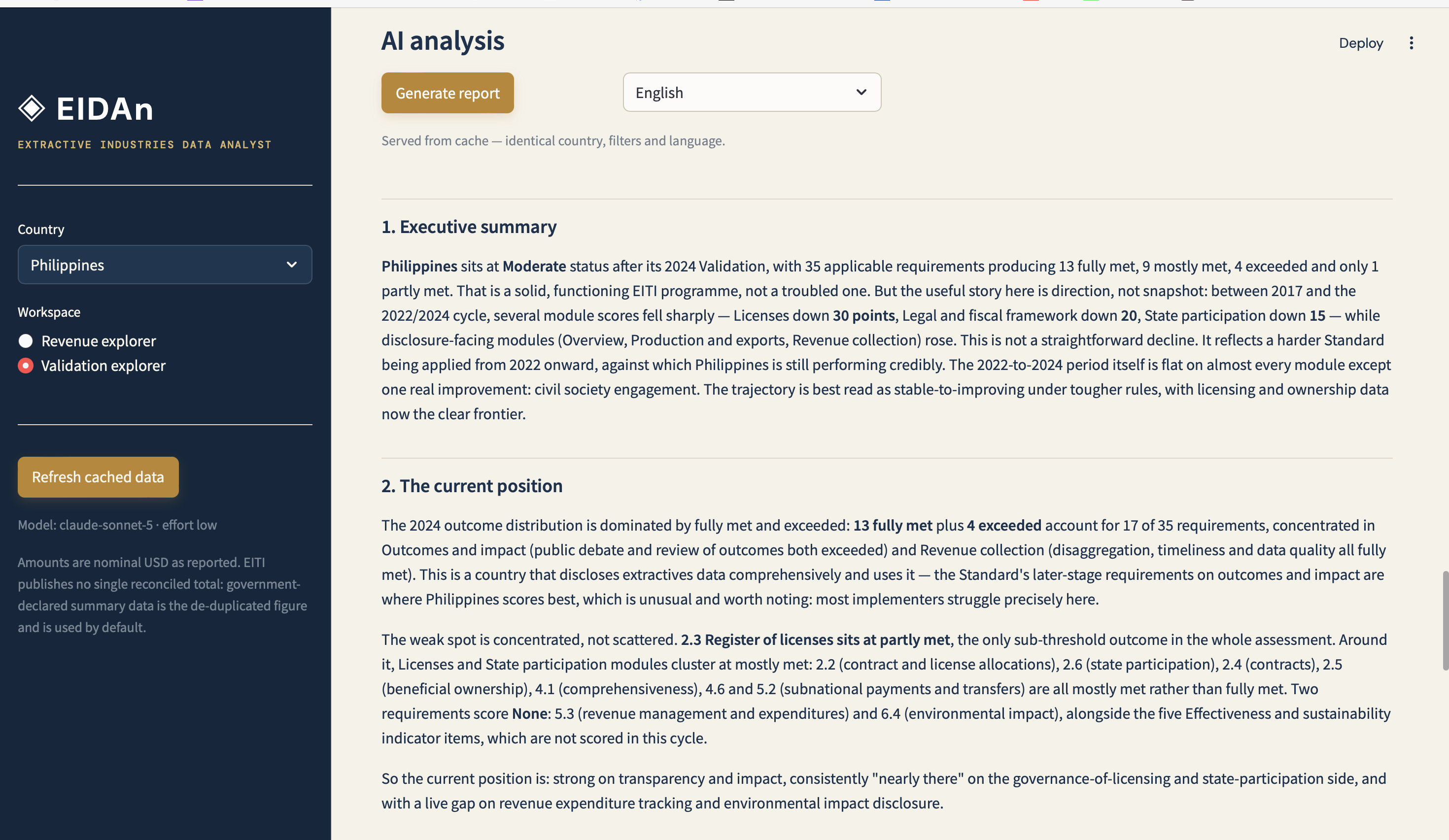 EIDAn AI summary report generator